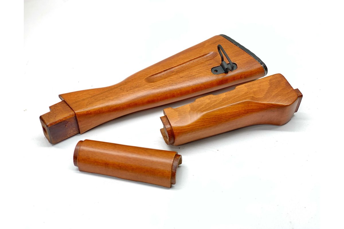 ModSupp AK-47 Wood Stock Set - Natural Gloss Finish